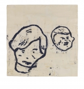Untitled (2 Boys), 1983, Acrylic, tempera, graphite and paper collage on paper