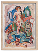 Viola Frey Untitled (Nude Woman on Lying Man), 1985