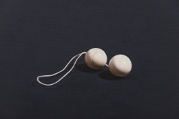 Detail of I&#039;ll Never Forgive You For This (Duo Tone Balls), 1990, Oil on canvas