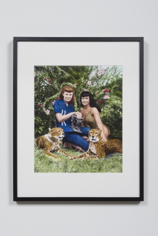 Bunny with Bettie Page and Cheetahs at Africa, USA - Boca Raton, FL, 1954