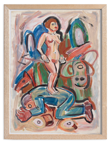 Viola Frey Untitled (Nude Woman on Lying Man), 1985